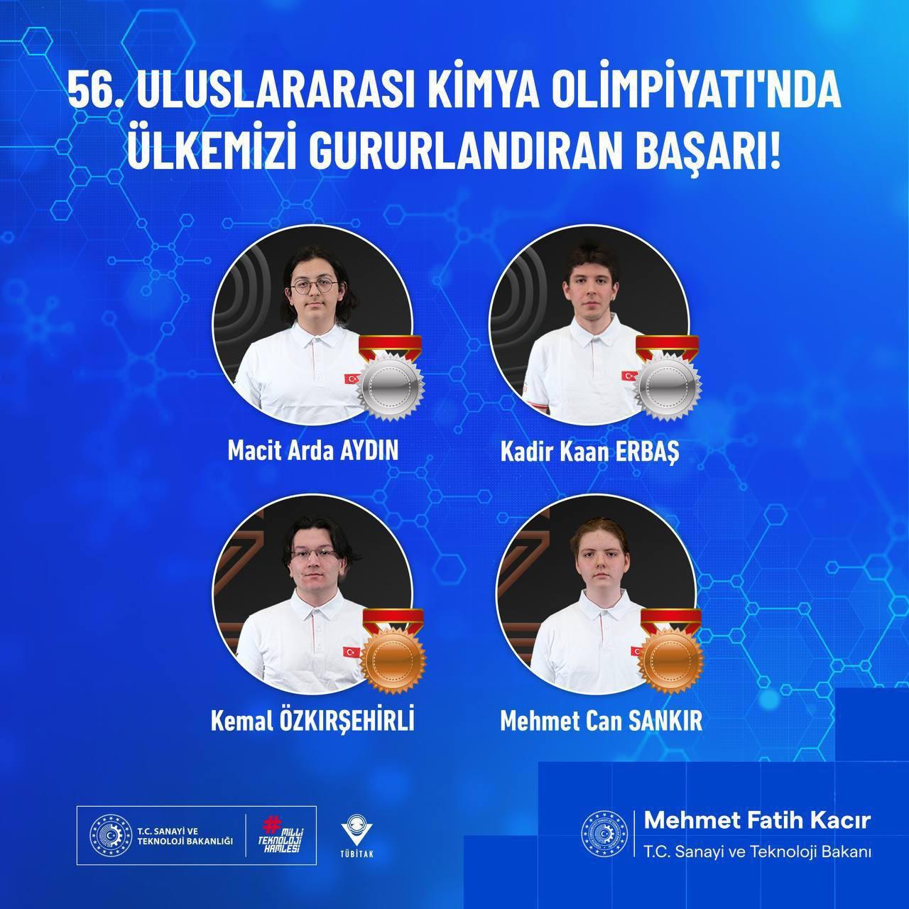 Uluslararası Bilim Olimpiyatları'ndan Başarılar