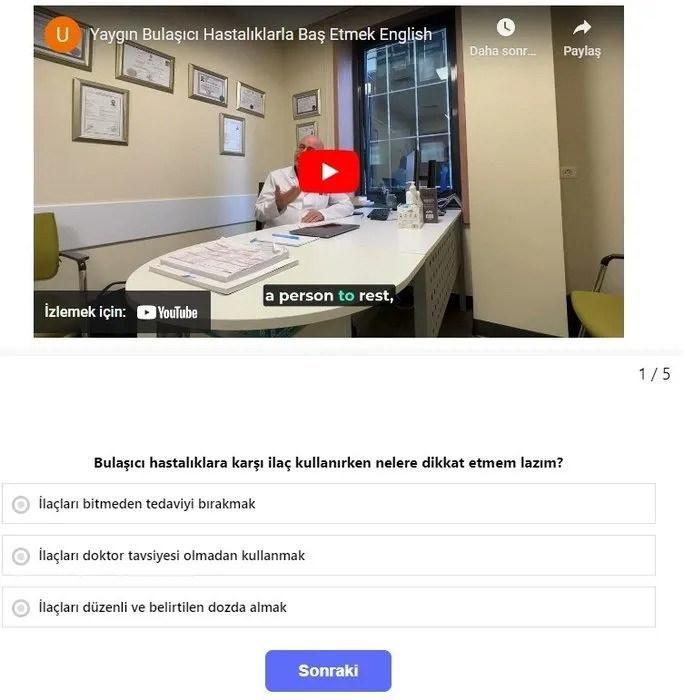 Üç Dilde Video Dersler ve İnteraktif Quizler